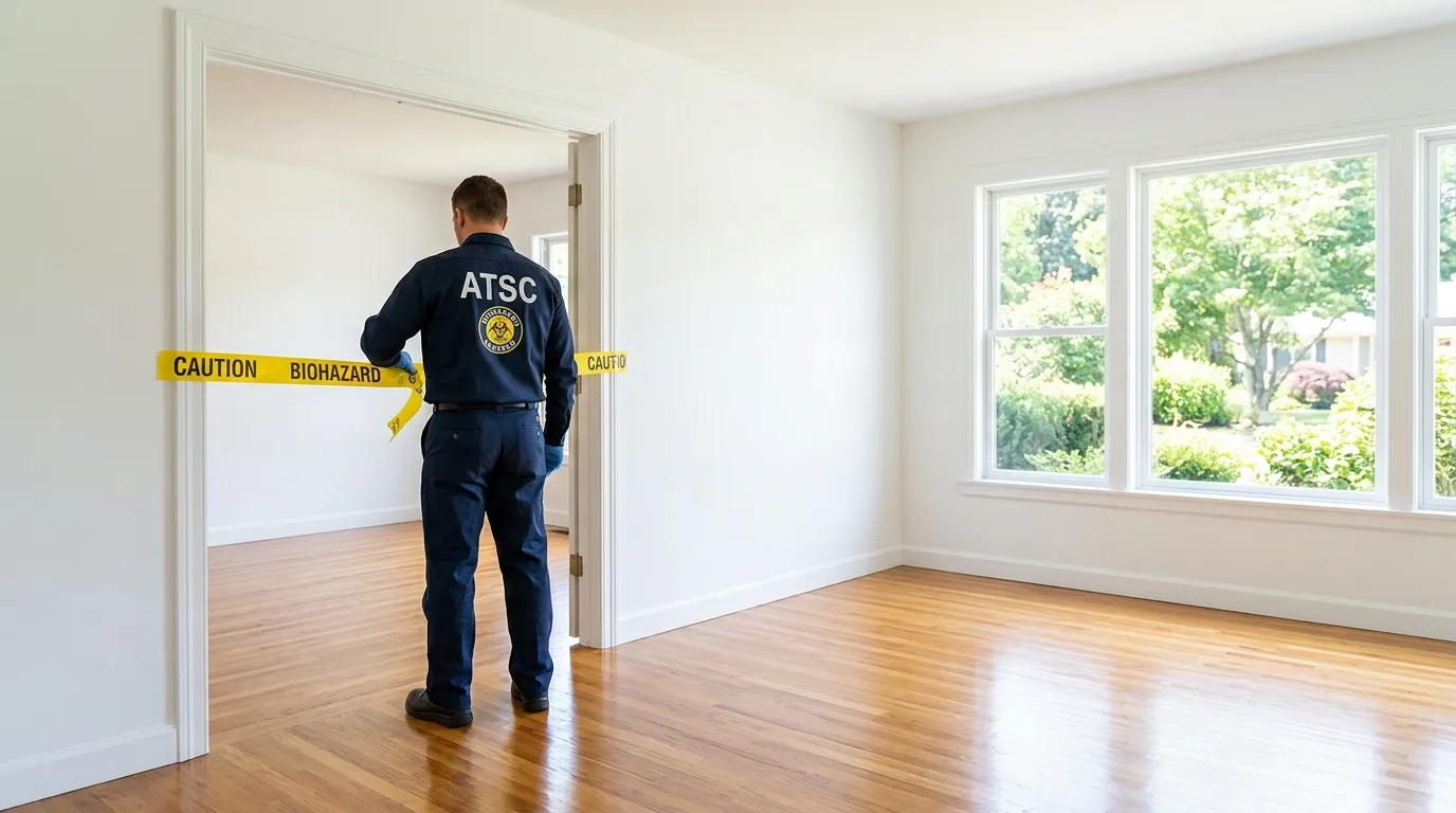 Certified biohazard cleanup crew performing Decomposition Cleanup in Central Point